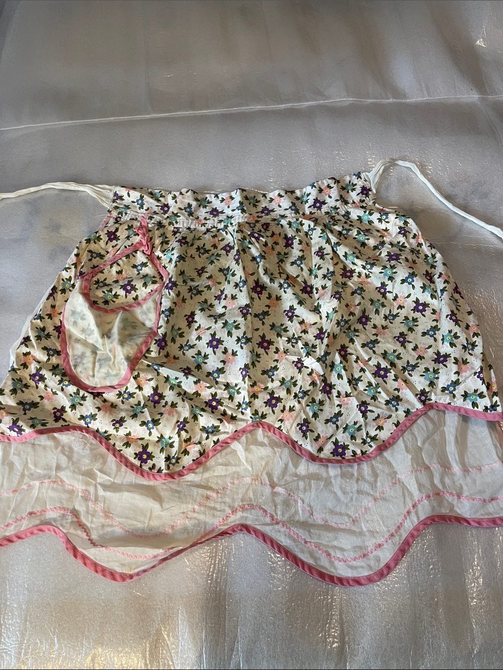 Vintage Unique Apron- It is reversible With a Pocket On Each Side